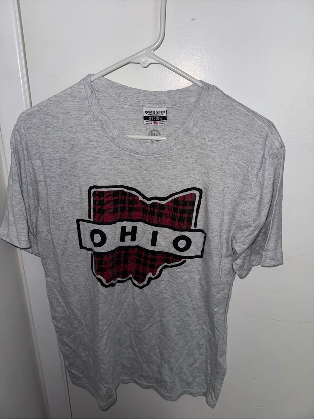 "Where I'm From" Ohio Plaid State Graphic Tee